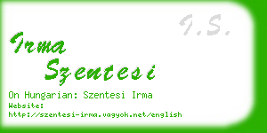 irma szentesi business card